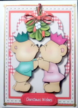 Lovely Christmas Kissing Bears  by Mary Murphy