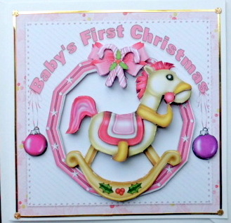 Baby Girls First Christmas Rocking Horse by Mary Murphy