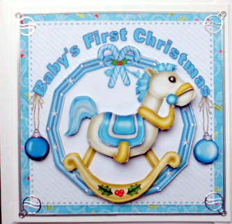 Baby Boys First Christmas Rocking Horse by Mary Murphy