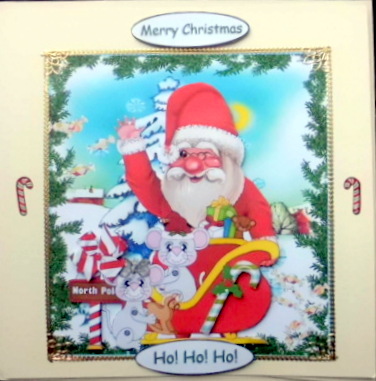 Santa and Friends Topper with Decoupage by Mary Murphy