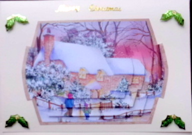 Winter Cottages Shaped Pyramid Topper by Mary Murphy