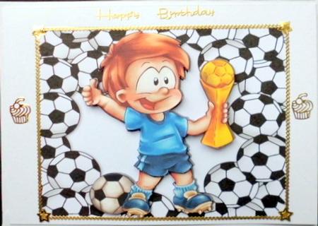 Yeh! I Scored, and Won the Trophy, in Football Frame by Mary Murphy