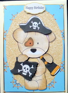 Pirate Dog with Telescope & Flag by Mary Murphy