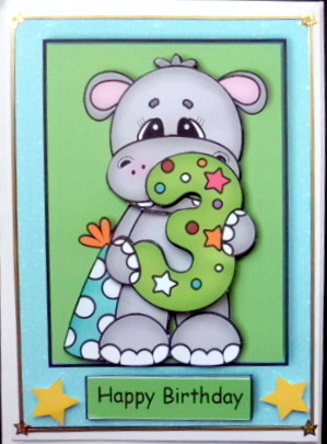 Happy 3rd Birthday Hippo by Mary Murphy