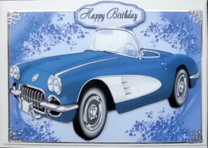 Beautiful 50's Electric Blue Car by Mary Murphy