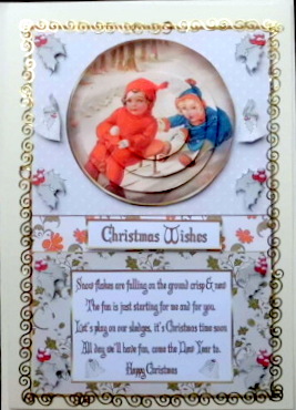 Having Fun Vintage Christmas Card Front by Mary Murphy
