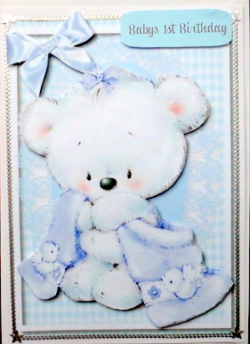 Fluffy Bears 1st Birthday Boy by Mary Murphy