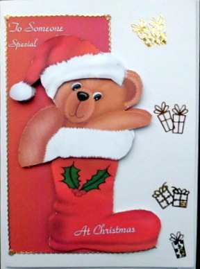 Bear in a Stocking Over the Edge by Mary Murphy