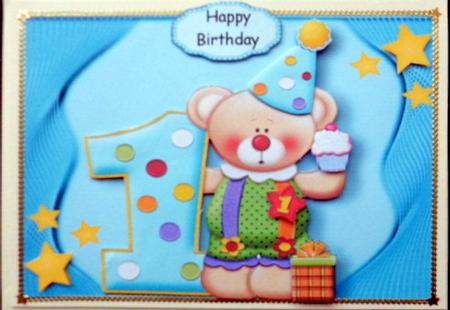 Happy 1st Birthday Bear by Mary Murphy