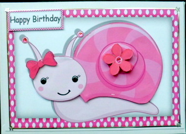 Cute Pink Snail by Mary Murphy