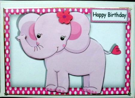 Cute Pink Elephant by Mary Murphy
