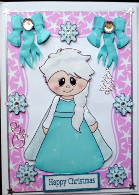 Princess Snowflake in Star Frame with Bows by Mary Murphy