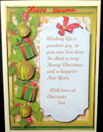 Christmas Greetings to a Grandson or Son by Mary Murphy