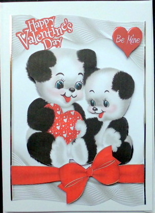 Cute Pair of Love Pandas with Heart & Bow by Mary Murphy