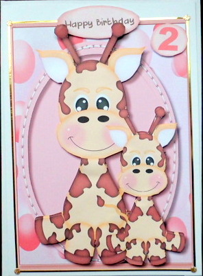 Lovely Giraffe Card for a Girl by Mary Murphy