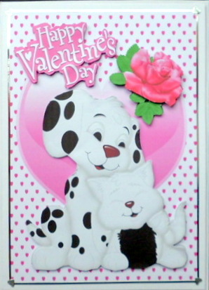 Happy Valentines Day My Little Kitty with Pink Rose by Mary Murphy