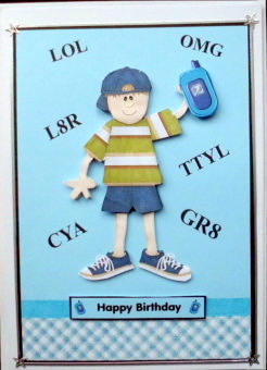 Teen Boy Mobile Phone Theme Topper & Decoupage by Mary Murphy