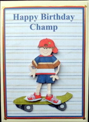 Skater Boy Birthday Topper & Decoupage - Champ by Mary Murphy