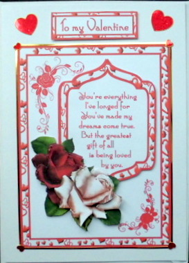 Valentine Red & White Roses by Mary Murphy