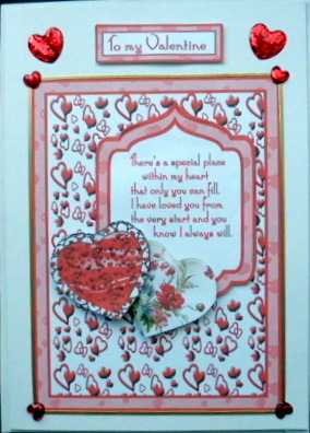 Valentines Red Hearts with Verse by Mary Murphy