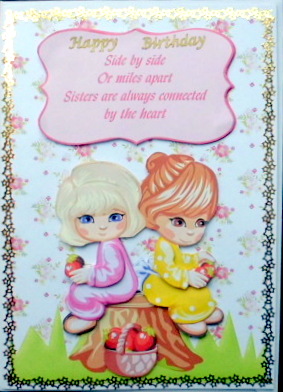 Sisters Are Always Connected by the Heart Topper & Decoupage by Mary Murphy