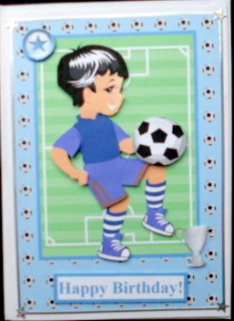 Football Boy Birthday Topper & Decoupage by Mary Murphy