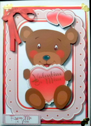 Lovely Valentines Bear with Love Hearts by Mary Murphy