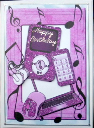 Pink Laptop with Matching Mp3 Player and Mobile Phone by Mary Murphy