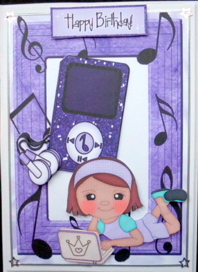 Birthday Girl with Her Laptop and Mp3 Player by Mary Murphy