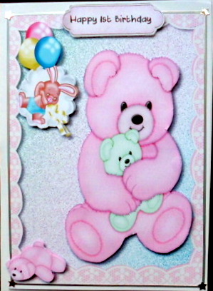 Lovely Pink Card for Teddys Birthday by Mary Murphy
