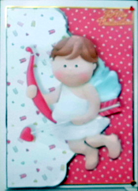 Cupids Arrow Fancy Edge Faux Envelope Card by Mary Murphy