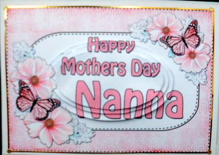 A5 Mothers Day Nanna Butterflies & Flowers Oval Pyramage by Mary Murphy