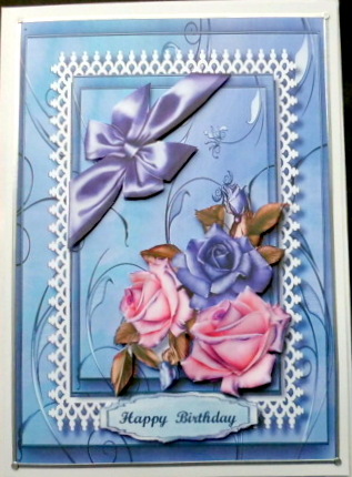 Beautiful Roses on a Lilac Frame  by Mary Murphy