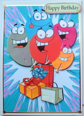 Cartoon Faces Balloons with Presents! by Mary Murphy