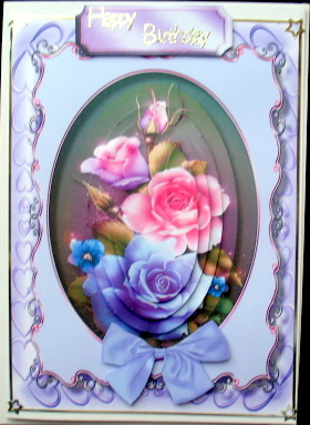 Beautiful Summer Roses in Lilac Frame  by Mary Murphy