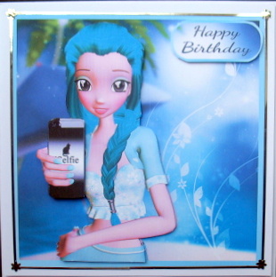 Teenage Selife Mobile Phone Birthday Quick Card by Mary Murphy