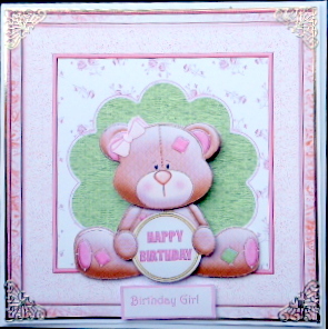 Birthday Teddy Card with Decoupage by Mary Murphy
