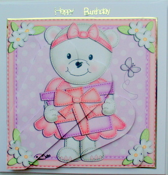 Teddy Tess's Present Fan Pyramage Topper by Mary Murphy