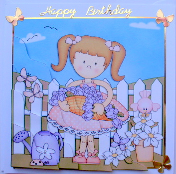 Girlz Liz's Flowers Wavy Corner Side Stacker Topper by Mary Murphy