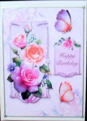 Spring Roses with Butterflies Quick Card by Mary Murphy