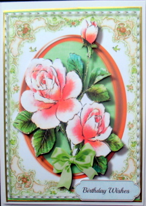 Beautiful Roses in a Oval Frame  by Mary Murphy