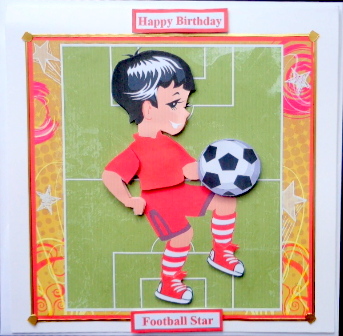 Football / Soccer Boy Topper & Decoupage by Mary Murphy