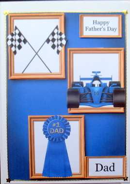 Blue Race Car Dad - Frame Trio by Mary Murphy