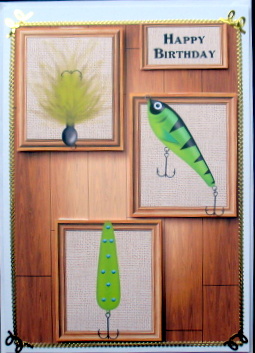 Fishing Lures - Male Frame Trio by Mary Murphy