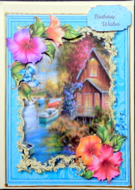 Lovely Hibiscus in a Gold Frame  by Mary Murphy
