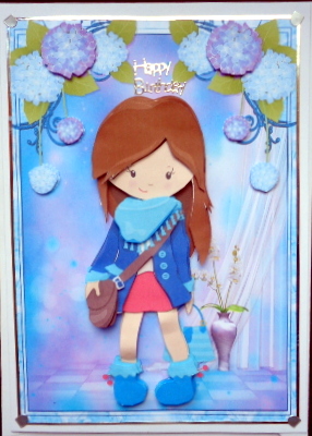Teen Fashionista! Goes Shopping Card Front and Decoupage by Mary Murphy