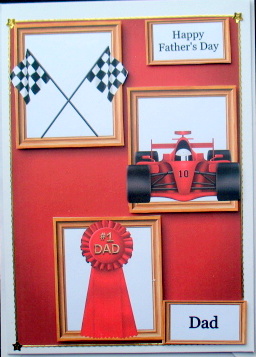 Red Race Car Dad - Frame Trio by Mary Murphy