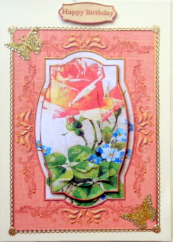 Cardtopper Orange Roses 296 by Mary Murphy