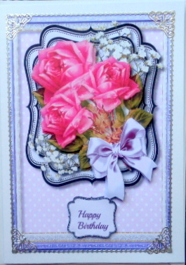 Lovely Roses in a Lilac Bracket  by Mary Murphy