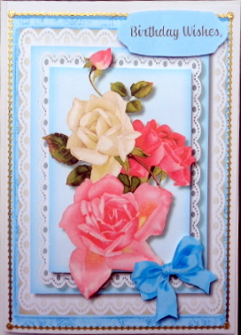 Beautiful Mixed Roses on Stunning Lace  by Mary Murphy